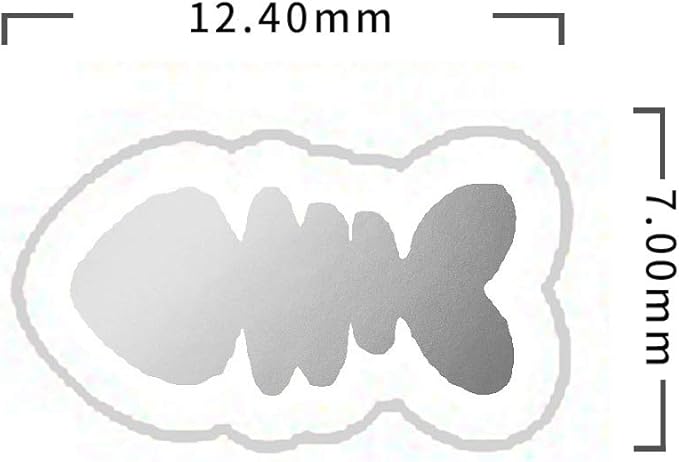 50 Wedding Meal Stickers - Food Identifier & Menu Choice Place Cards for Party Seating - Meal Option Indicator (Silver, Fish Bone)