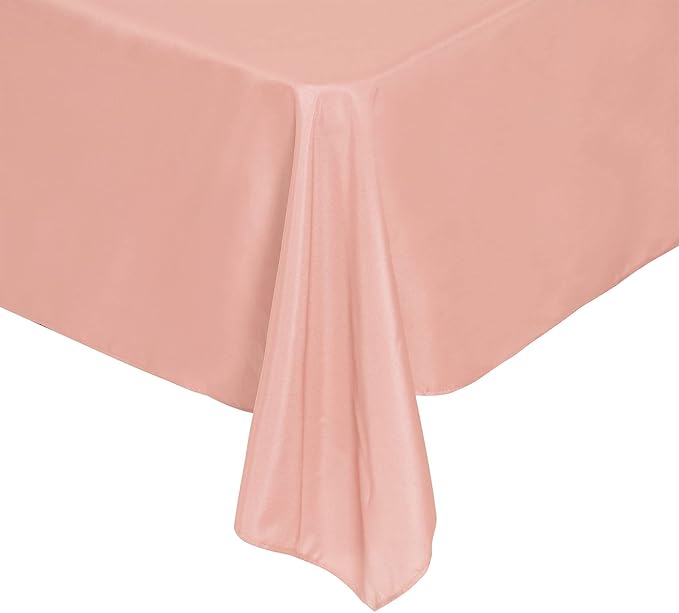 Rectangle Tablecloth 60x102 inch Washable Polyester Fabric Table Cloth for Wedding Party Dining Banquet Decoration(60x102, Dusty Pink)