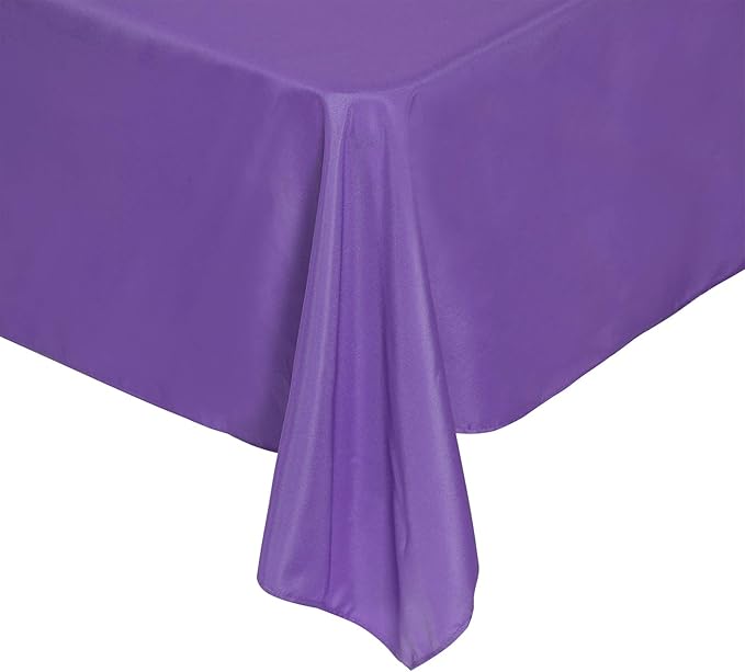 Rectangle Tablecloth 90x156 inch Washable Polyester Fabric Table Cloth for Wedding Party Dining Banquet Decoration(90x156,Purple)