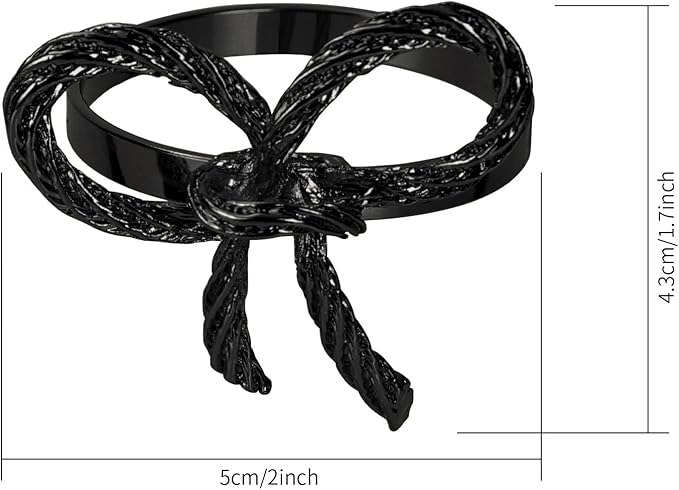 Pack of 12 Napkin Rings Alloy Hollow Out Flower Napkin Holder Dinning Table Napkin Ring for Dinner Parties Wedding Banquet Table Setting Family Gatherings Table Decor(Black,12)