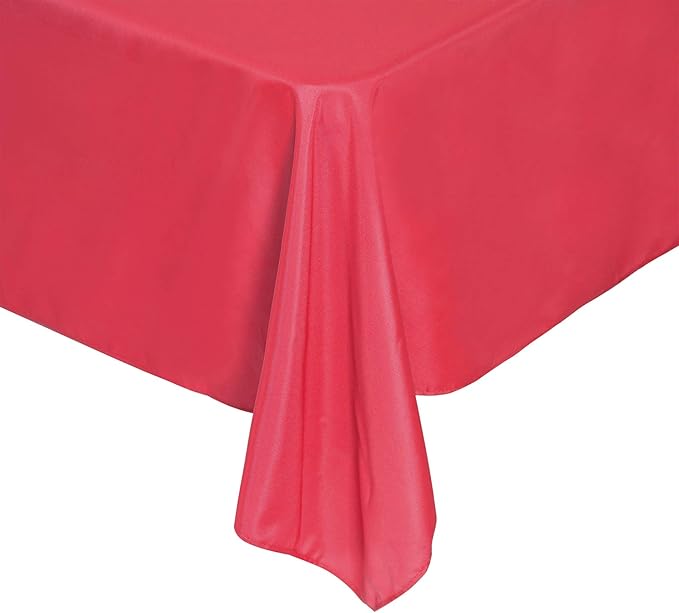 Rectangle Tablecloth 90x156 inch Washable Polyester Fabric Table Cloth for Wedding Party Dining Banquet Decoration(90x156, Red)