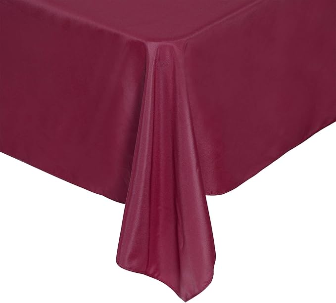 Rectangle Tablecloth 60x120 inch Washable Polyester Fabric Table Cloth for Wedding Party Dining Banquet Decoration(60x120, Burgundy)