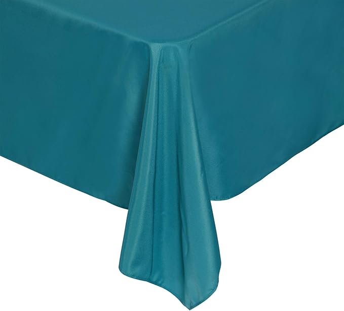 Rectangle Tablecloth 90x132 inch Washable Polyester Fabric Table Cloth for Wedding Party Dining Banquet Decoration(90x132, Teal)