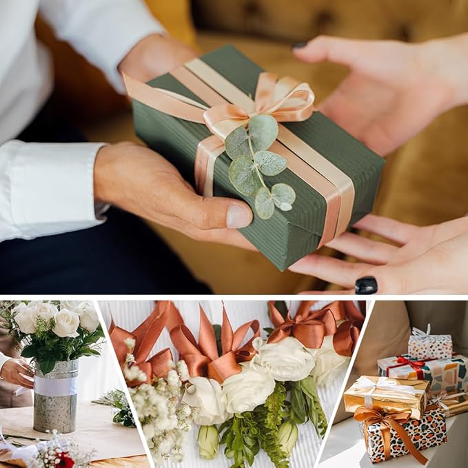 1/8" Wide x 100 Yards Single Face Polyester Satin Ribbon, Satin Ribbon for Crafts, Gift, Hair Bows, Wedding Party Decoration, Bow Making & Other Projects (Red)