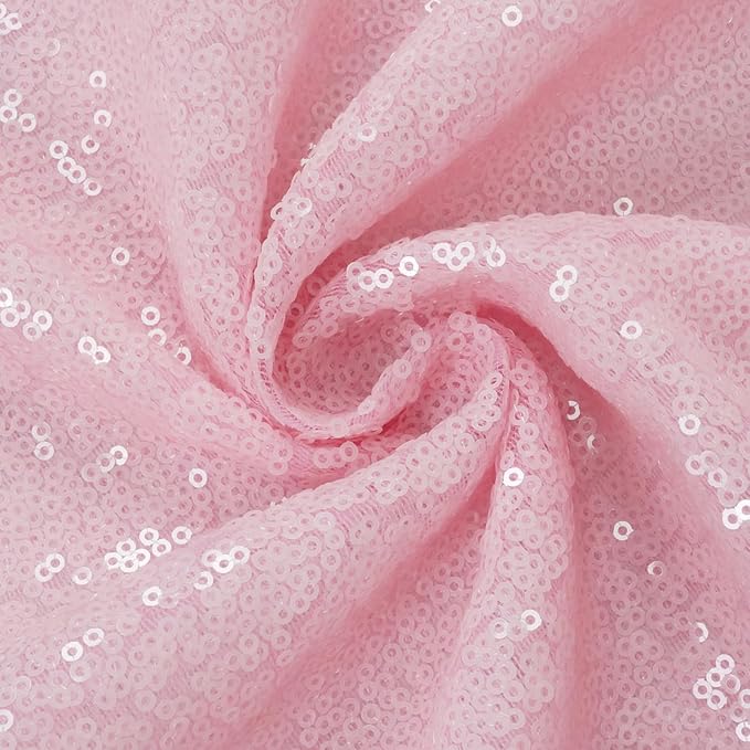 Eternal Beauty Sequin Backdrop Curtains, 2x8 Ft-2 Panels Pink Back Drop for Shimmer Photography Party Wedding Birthday Decor