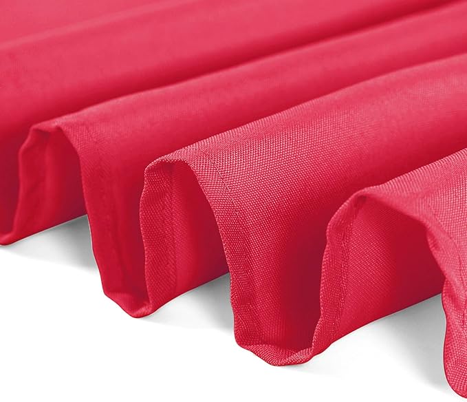 Cupuamon 120 inch Round Tablecloth Washable Polyester Table Cloth Decorative Table Cover for Wedding Party Dining Banquet(120 inch,Red)
