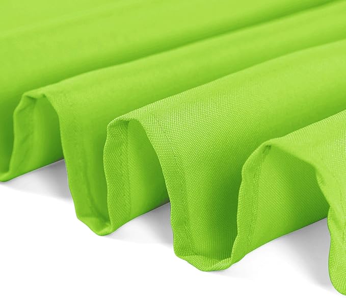 132 inch Round Tablecloth Washable Polyester Table Cloth Decorative Table Cover for Wedding Party Dining Banquet(132 inch,Apple Green)