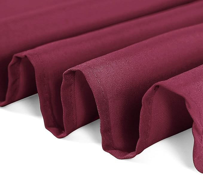 120 inch Round Tablecloth Washable Polyester Table Cloth Decorative Table Cover for Wedding Party Dining Banquet(120 inch,Burgundy)