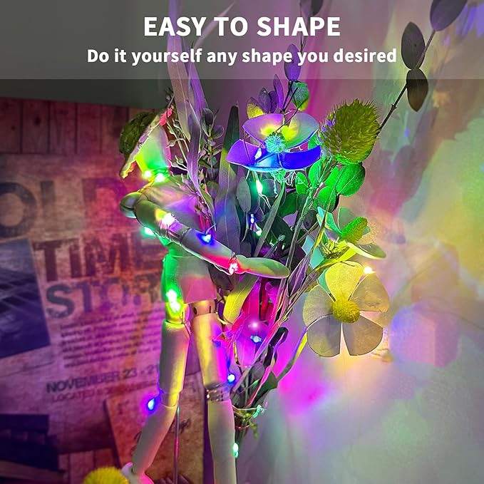 Aogist Led Fairy Lights 3 Modes Battery Operated String Lights Waterproof Silver Wire 7 Feet Firefly Starry Moon Mason Jar Lights for DIY Wedding Party Christmas (Green, 20 Pack)