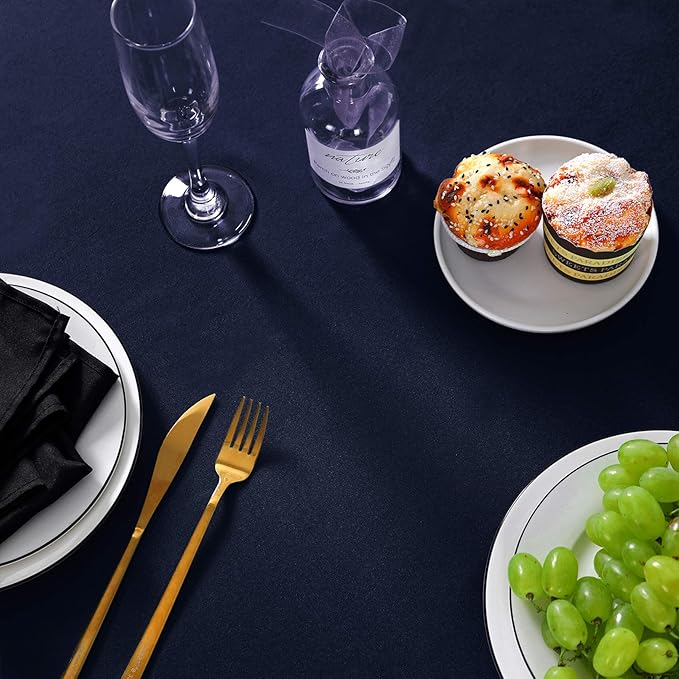Rectangle Tablecloth 60x102 inch Washable Polyester Fabric Table Cloth for Wedding Party Dining Banquet Decoration(60x102,Navy)
