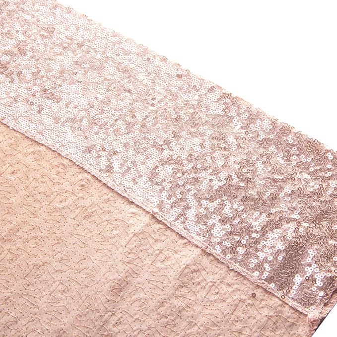 SquarePie Sequin Backdrop Non-Transparent Background Sparkly Curtain for Wedding Party 10FT x 10FT Rose Gold