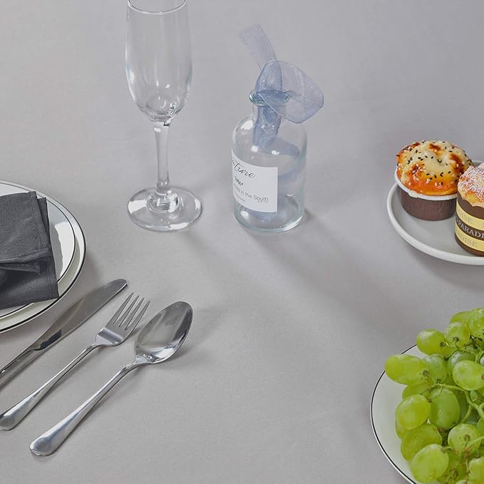 Rectangle Tablecloth 90x156 inch Washable Polyester Fabric Table Cloth for Wedding Party Dining Banquet Decoration(90x156, Silver)