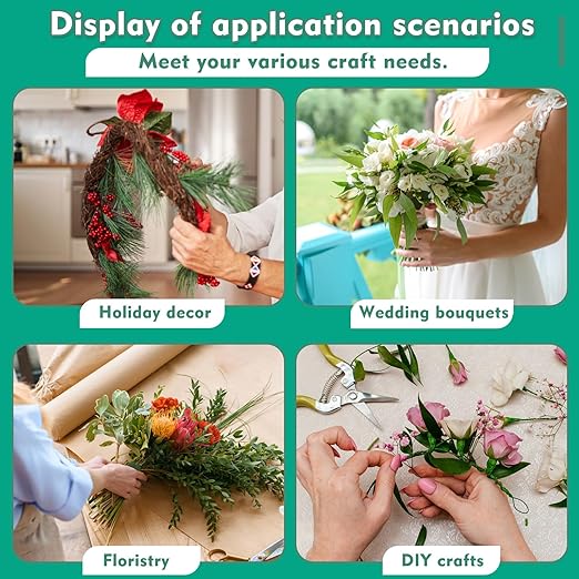 Floral Tape 1/2inch Flower Tape, Flower Tape for Bouquet Stem Wrap Floral Arranging Craft Projects Corsages, Wedding Bouquet