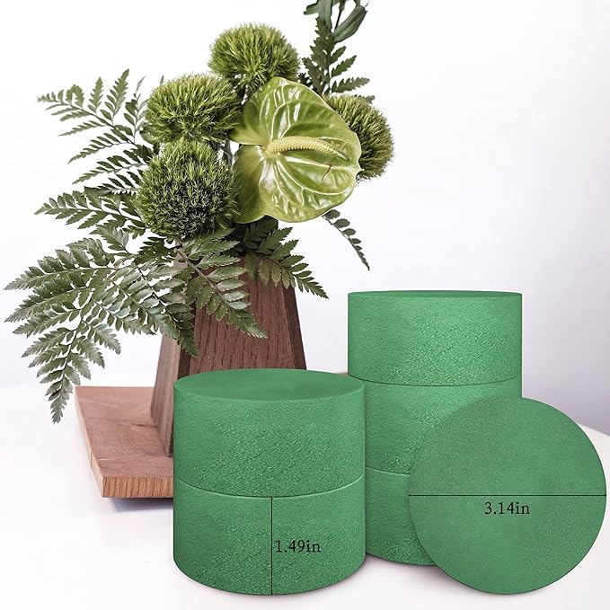 6 Packs Round Floral Foam Blocks,3'' Large Dry Floral Foam for Artificial Flowers,Flower Foam Blocks for Wedding Aisle Flowers Party Decoration
