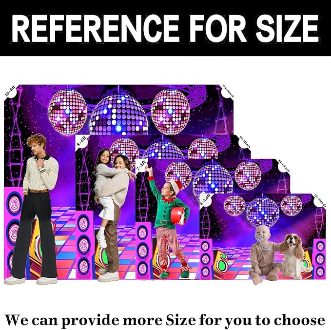 Dance Party Backdrop Retro 80s 90s Theme Stage Dance Ball Music Birthday Party Decoration DJ Photography Background 8 x 6 ft for Baby Shower Picture Photo Shoot Polyester Fabric, Red