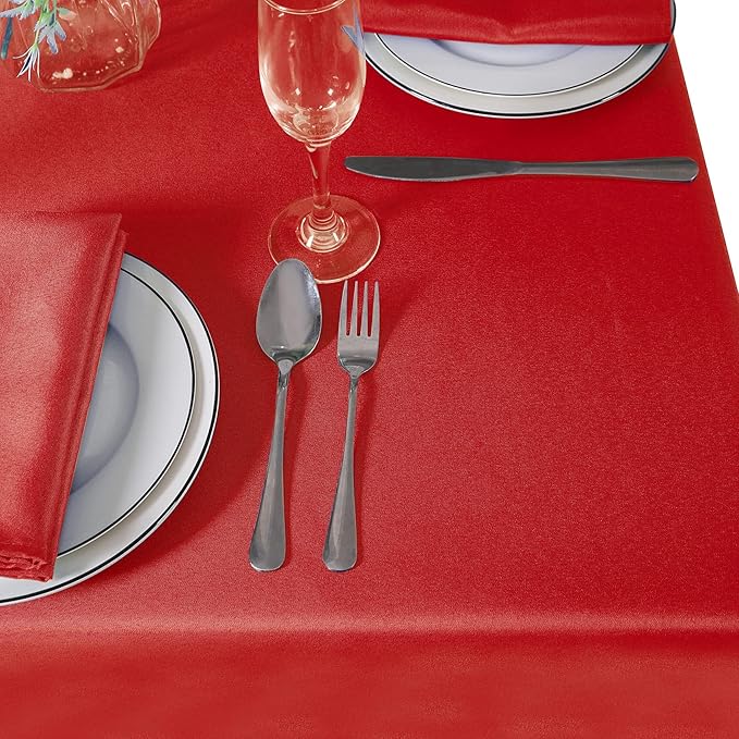 Cupuamon Square Tablecloth 70x70 inch Washable Polyester Fabric Table Cloth for Wedding Party Dining Banquet Decoration(70x70,Red)