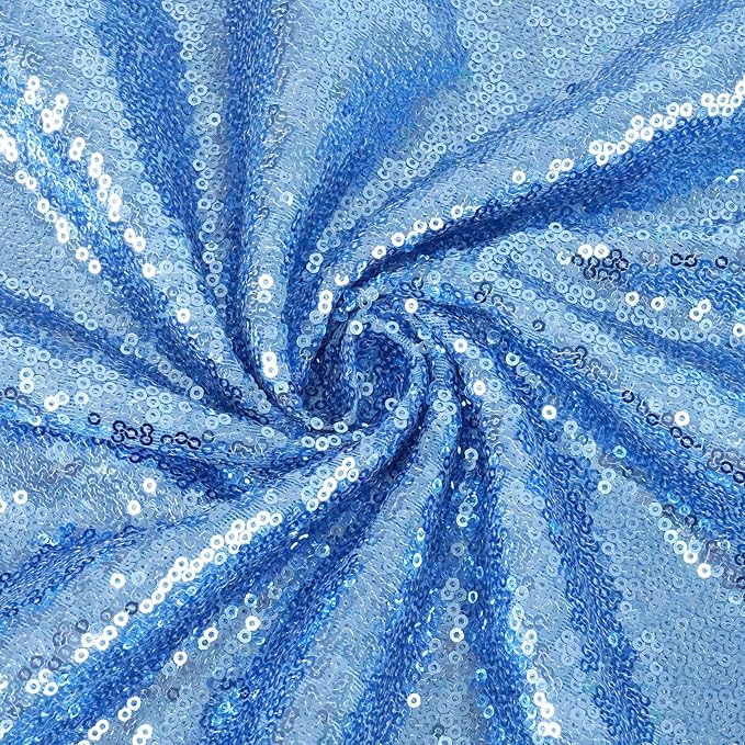 Eternal Beauty Baby Blue Sequin Backdrop, 8x10 Ft Glitter Background Curtains for Shimmer Photography Party Wedding Birthday Back Drop Decor