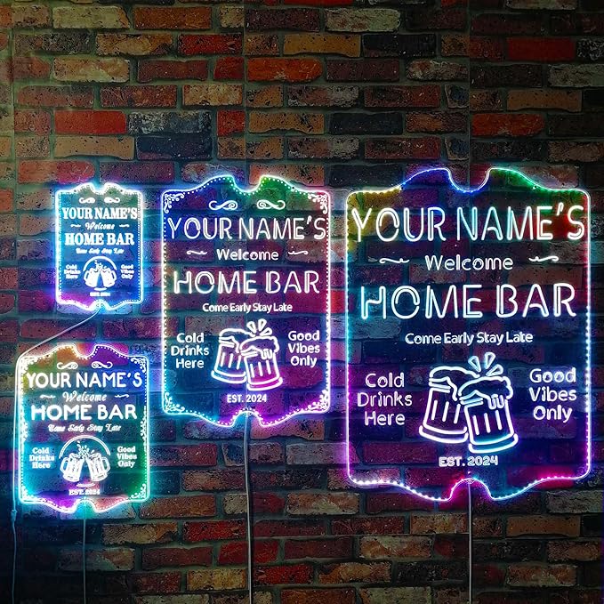 ADVPRO Personalized Your Name Home Bar RGB Dynamic Glam LED Sign - Cut-to-Edge Shape - Smart 3D Decoration - Multicolor Signage st06s64-fnd-p11c-tm-c