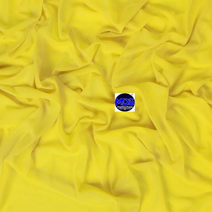 MDS Halloween Chiffon Draping Fabric - 1 Panel, 30" Wide x 75ft Long - Sheer Spooky Arbor & Canopy Drapery for Haunted House Backdrops, Party Ceilings, DIY Costumes & Themed Events - Yellow