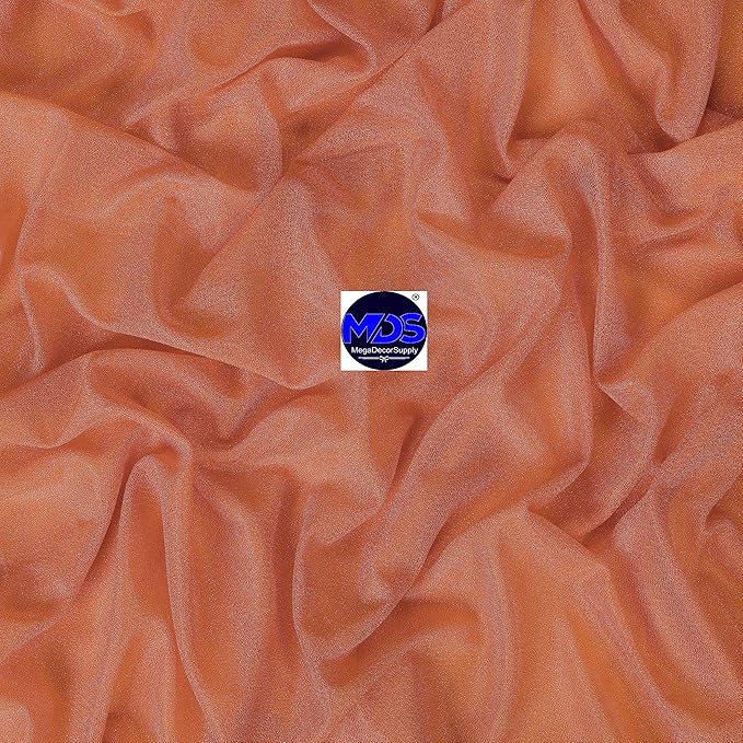 MDS Halloween Chiffon Draping Fabric - 1 Panel, 30" Wide x 75ft Long - Sheer Spooky Arbor & Canopy Drapery for Haunted House Backdrops, Party Ceilings, DIY Costumes & Themed Events - Coral Peach