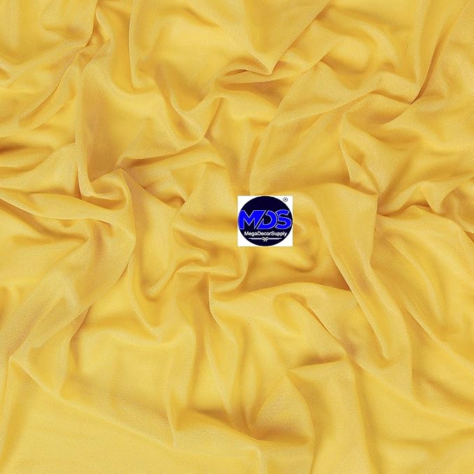MDS Halloween Chiffon Draping Fabric - 2 Panel, 30" Wide x 40ft Long - Sheer Spooky Arbor & Canopy Drapery for Haunted House Backdrops, Party Ceilings, DIY Costumes & Themed Events - Gold
