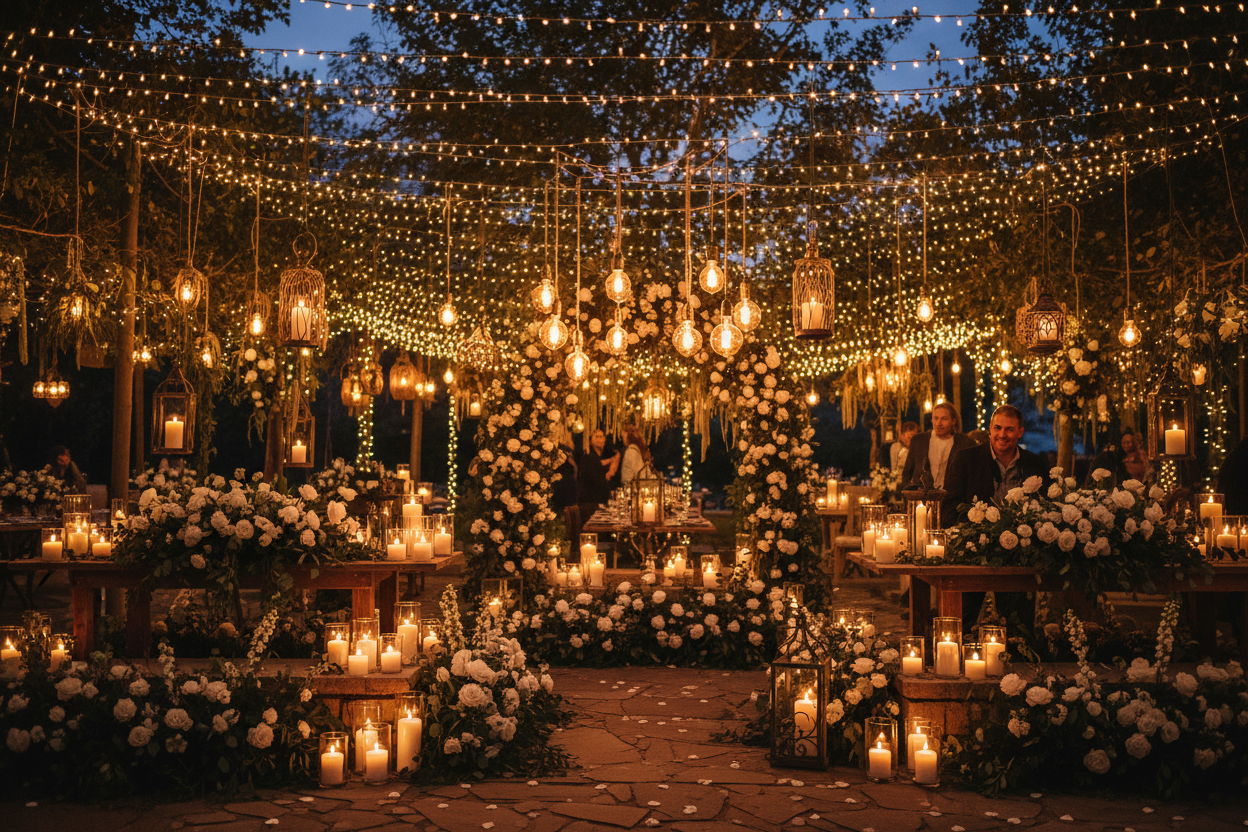 Seasonal Wedding Lighting