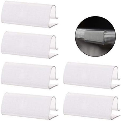 50Pcs Table Skirting Clips, Clear Plastic Table Skirt Clips with Hook Fastener Fits 3/4" to 1" Tables for Indoor Outdoor Events Wedding Meeting