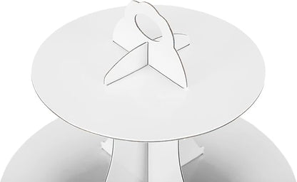 3-Tier Cupcake Stand, Cake Stand holder, Tiered DIY Cupcake Stand Tower for Dessert Table Displays, Birthday Theme Party Favors Decoration, Floral Tea Party, 12" W x 12.8" H, White
