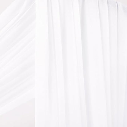 Socomi White Sheer Wedding Arch Draping Fabric 29" x 20Ft 4 Panels Outdoor Curtain Drapes Extra Long for Bridal Baby Shower Ceremony Birthday Party Decor