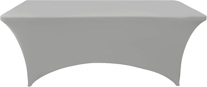 112 2-Pack 6ft Spandex Table Covers for Rectangle Standard Folding Tables - Wrinkle Resistant Stretch Tablecloths - Ultimate Fitted Table Protector for Parties, Banquet, and Wedding
