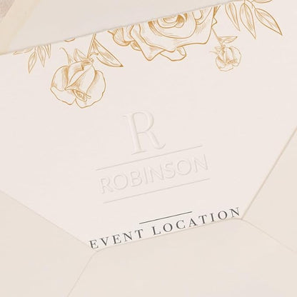 Personalized Wedding Embosser | Custom Made with Initials or Monograms for Couples | Elegant Designs for Stationery, Invitations, Napkins, and More (Design 10)