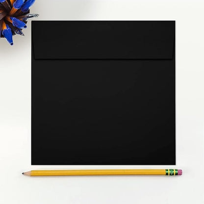LUXPaper Square Invitation Envelopes | Peel & Press | 6 1/2" x 6 1/2" | Midnight Black | 80lb. Text | 50 Qty