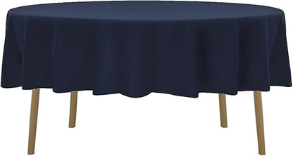 60 inch Round Tablecloth Washable Polyester Table Cloth Decorative Table Cover for Wedding Party Dining Banquet（60 inch,Navy）