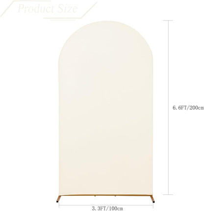 bricia Wedding Arch Backdrop Stand Cover, 6.6FT Double Sided Stretchy Arch Cover Fitted Wedding Birthday Party Banquet Decoration (Beige 79.2''Lx39.6''W)