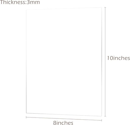 10 Pack 8x10 Inch Clear Acrylic Sign Blank, DIY Blank Clear 8x10 Acrylic Sheet 1/8 inch Thick for Wedding Reception Sign Party Events, Wood Stand NOT Included