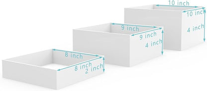 Buffet Risers, Food Risers for Buffet Table, Display Stand Shelf for Catering Dessert Collectibles Jewelry Figures Show, Acrylic Cube Display Nesting Risers with Hollow Bottoms,8,9,10", 3Pcs