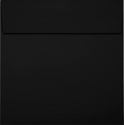LUXPaper Square Invitation Envelopes | Peel & Press | 6 1/2" x 6 1/2" | Midnight Black | 80lb. Text | 50 Qty