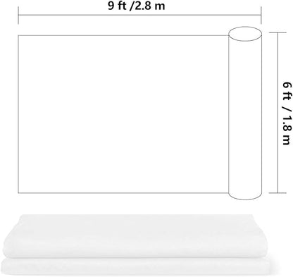 HEMMOTOP White Photo Backdrop, 6x9 ft White Background for Photography, Seamless Screen Backdrops for Photoshoot, Easter, Birthday Party, Video Recording, Photos, Projector (Backdrop only)