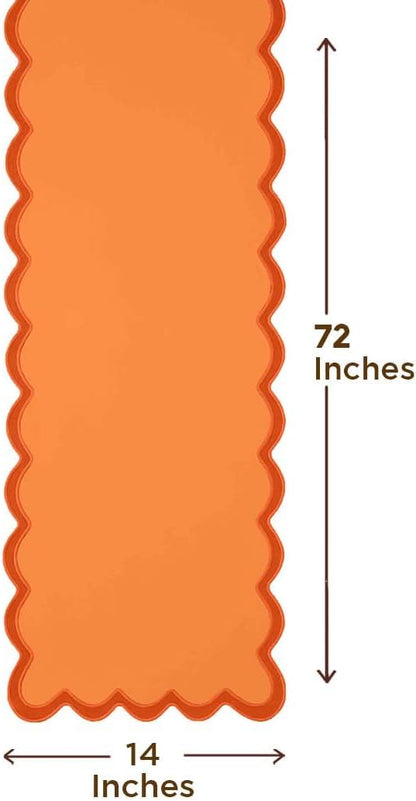 Folkulture Table Runners | Fall Table Runner 72 inches Long | 100% Cotton Table Runner for Fall Decor or Boho Decor | Orange Table Runners for Dining Room | Thanksgiving Decorations for Home