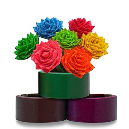 GiftExpress 12 Assorted Colored Duct Tapes 10 Yards x 2 Inch Rolls,12 Multi Purposes Bright Colors Tapes Great Do It Yourself Art Kit Home School