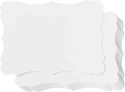 50 Pack Blank Kraft Cards Cardstock Thick Paper Brown Greeting Cards for DIY Gift Card Menus, Baby Shower and Wedding Invitations (White, 4x6IN)