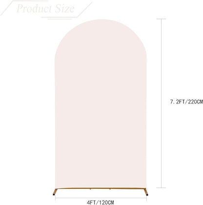 bricia Wedding Arch Backdrop Stand Cover, 7.2FT Double Sided Stretchy Arch Cover Fitted Wedding Birthday Party Banquet Decoration (Blush Pink 86.4''Lx48''W)