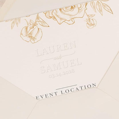 Personalized Wedding Embosser | Custom Made with Initials or Monograms for Couples | Elegant Designs for Stationery, Invitations, Napkins, and More (Design 7)