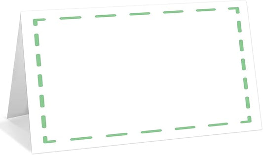 25 Pack Green Lines Place Cards, Editable Name Cards for Table Setting, Tent Cards Food Label for Dinner Party, Bridal Shower, Wedding, Baby Shower and Events -T20