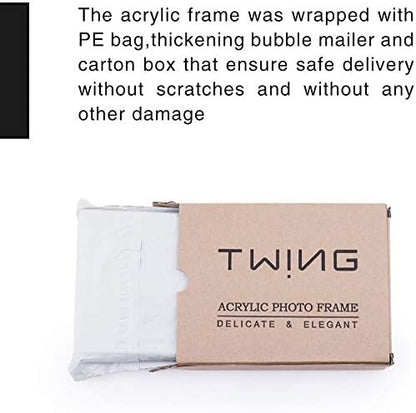 TWING 3.5x5 Inch Acrylic Picture Frame Horizontal Magnet Double Sided Photo Frame with Microfiber Cloth,12 + 12MM Thickness Clear Picture Frame Desktop Acrylic Photo Frame Display Gifts Ideal