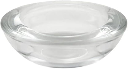 WGV Sturdy Tea Light Votive Candle Holder 3" W, Clear Heavy Thick Chubby Plate Bowl Glass, Small Accent Decor, 1 Pc