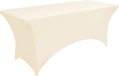 2-Pack 4ft Spandex Table Covers for Rectangular Folding Tables - Wrinkle Resistant Stretch Tight Table Cloths - Ultimate Fitted Table Protector for Parties, Banquet, and Wedding