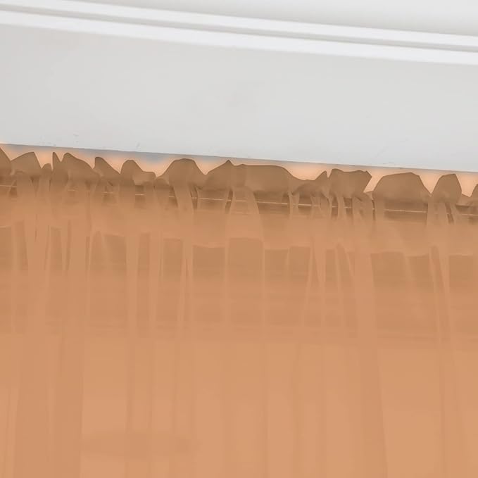 Window Brown Sheer Curtains 84 Inches Long 2 Panels Sheer Curtain Basic Rod Pocket Panel for Bedroom Children Living Room Yard Kitchen (Brown, 52" W x 84" L | 2 pcs)