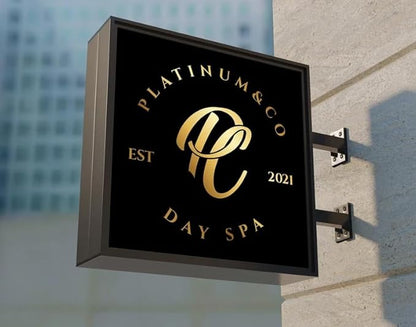 Custom business sign,Personalized Backlit LED Signs, Acrylic custom light up sign for business logo, UV/Metal Bar Salon Beauty Studio Custom LED Neon Name Wall Decor Sign (Double Side Light Box)