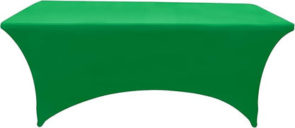 10-Pack 6ft Spandex Table Covers for Rectangle Standard Folding Tables - Wrinkle Resistant Stretch Tablecloths - Ultimate Fitted Table Protector for Parties, Banquet, Wedding